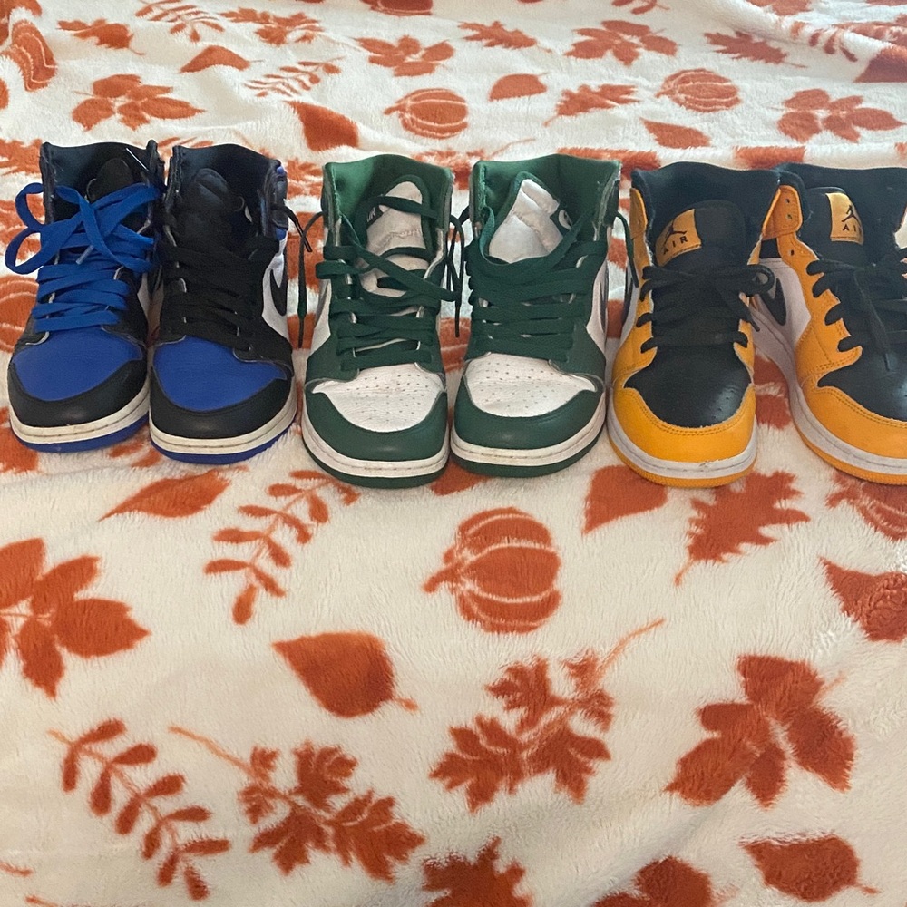 Jordan Kids Sneakers in Blue, Green, and Yellow